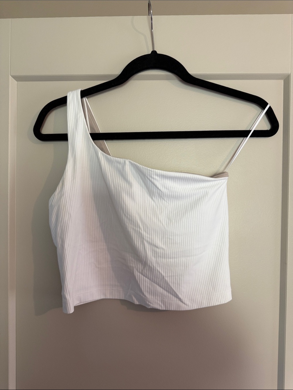 Lululemon athletic One-Shoulder Ribbed Tank Top - White